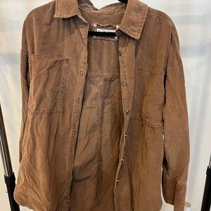 Free People Brown Corduroy Button Up